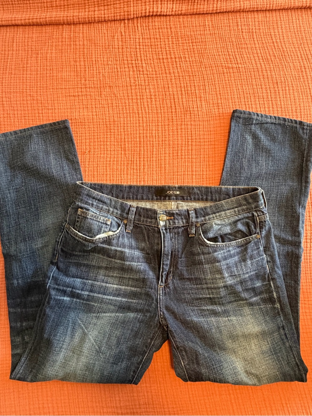 Joe’s Jeans Men’s 34 Blue Denim Straight Leg Medium Wash Distressed